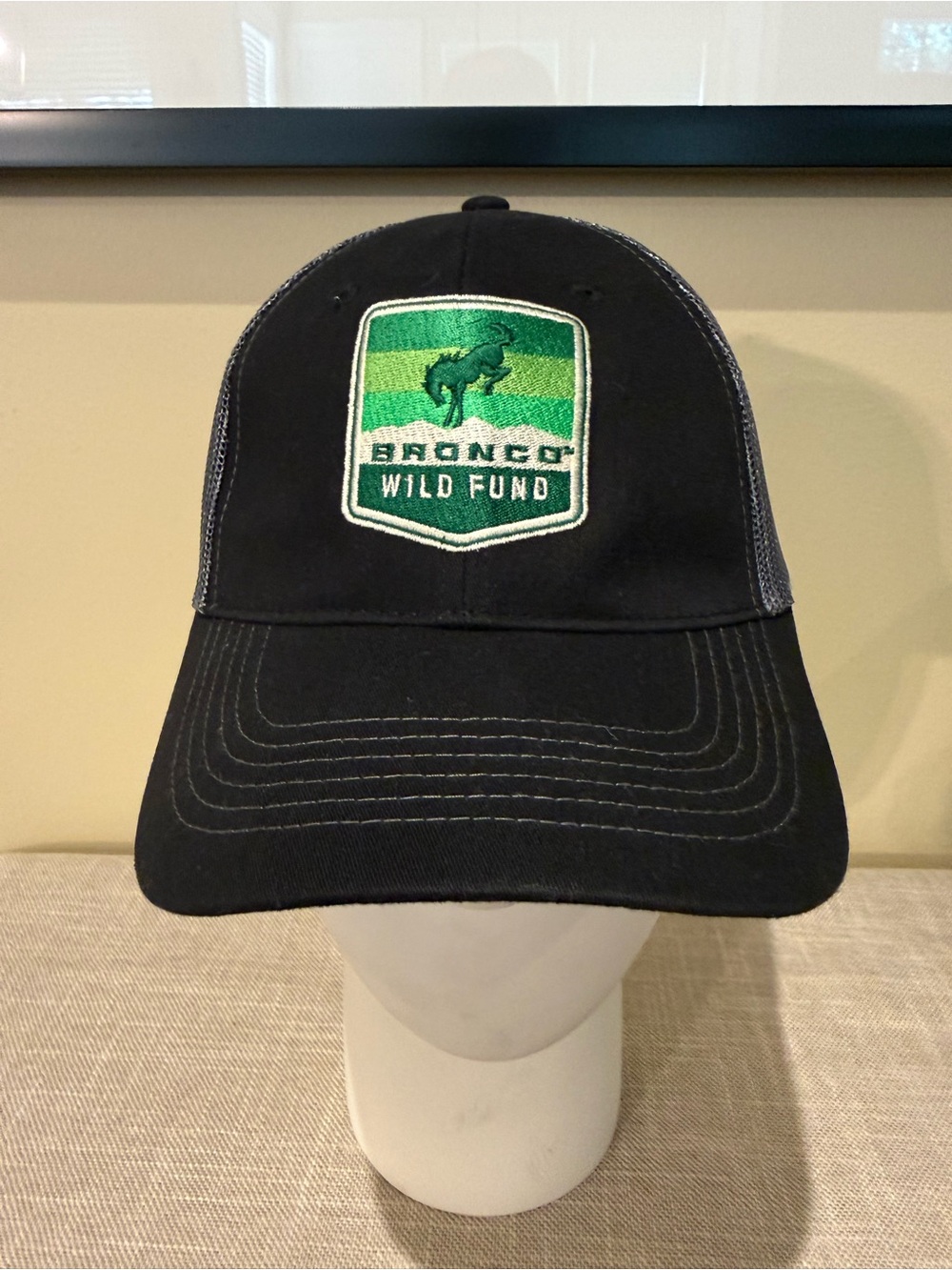 Ford Bronco Wild Fund Trucker Hat Black Gray Snapback Cap